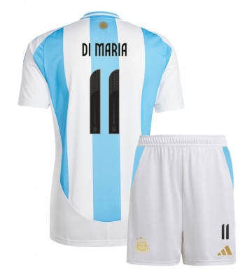 Argentina Angel Di Maria #11 Hemmakläder Barn Copa America 2024 Kortärmad (+ Korta byxor)